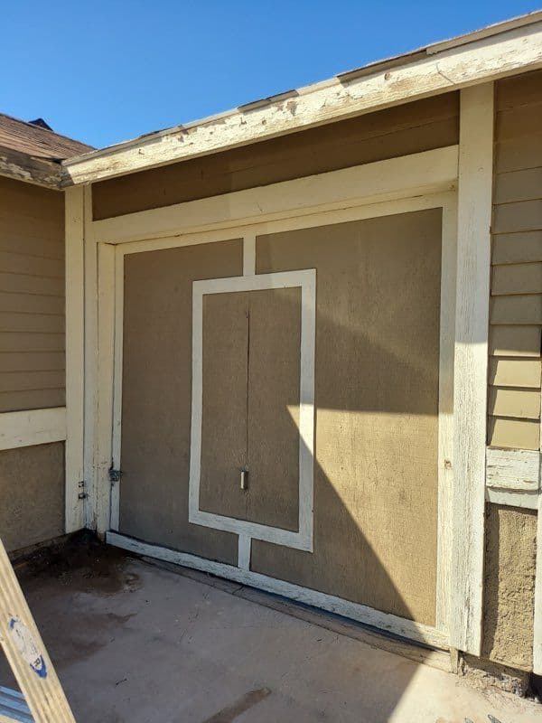 Wooden Garage Door Conversion in North Las Vegas